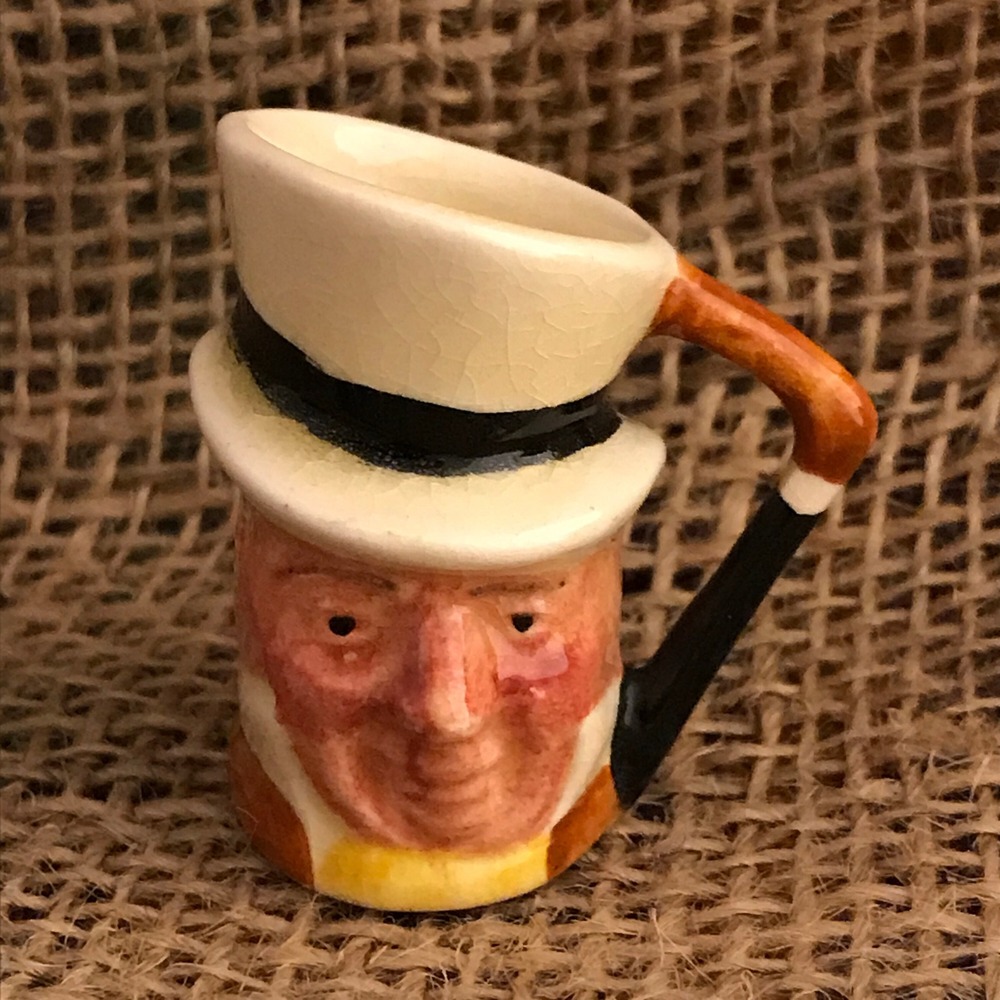 Vintage Toby Jug Mug Miniature 1 1/2" Tall, 1"wide Lancaster Sandland